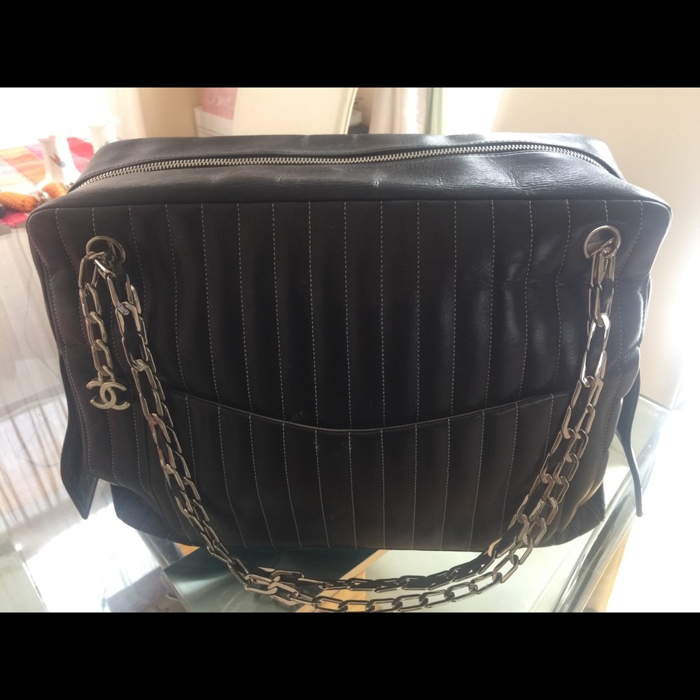 Chanel Lambskin Quilted Mademoiselle Camera Case Bag